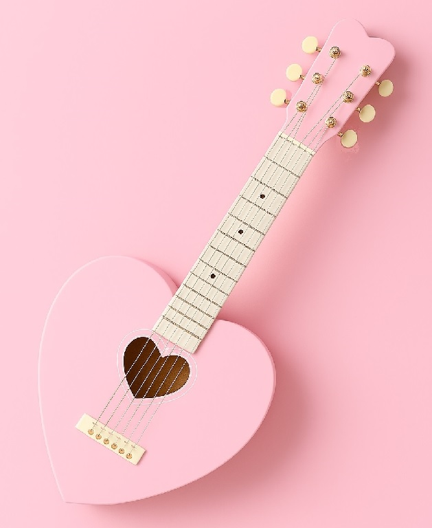 Pink Heart Shaped Guitar